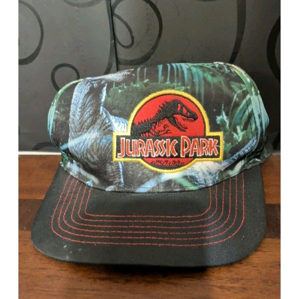 Jurassic Park Youth Hat All Over Print Snapback Cap Dinosaur Universal Studios